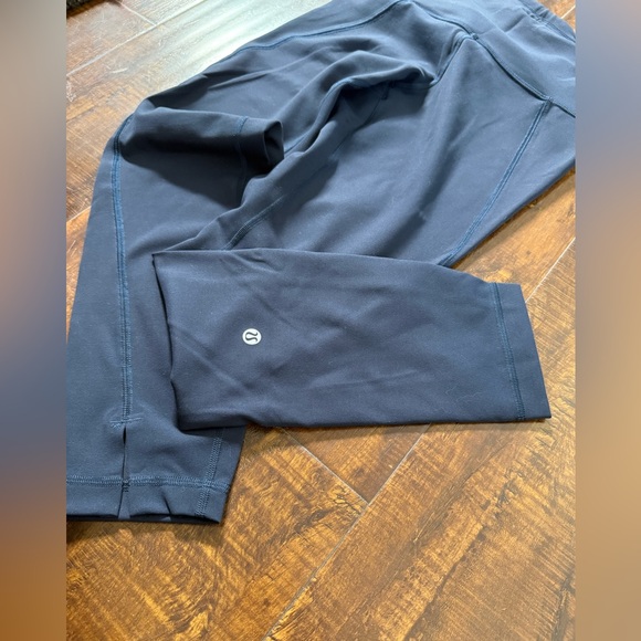 lululemon Navy Blue Leggings Wunder Train High Rise Tight 25” *Hem Slit - Picture 5 of 7